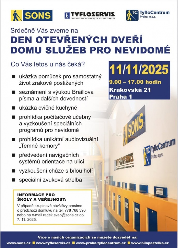 Den otevřených dveří Domu služeb pro nevidomé