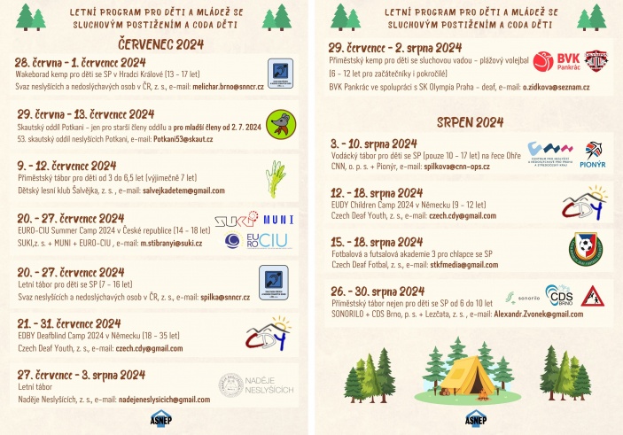 Letní program pro děti se sluchovým postižením a CODA děti