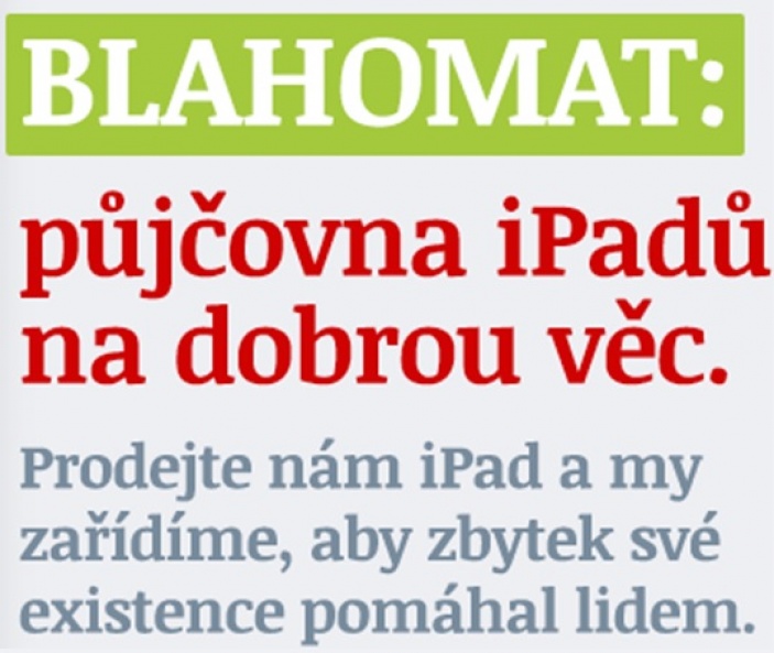 Blahomat: půjčovna iPadů na dobrou věc